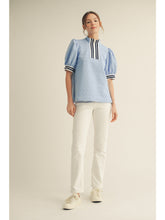 Border Blouse - Sky