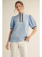 Border Blouse - Sky