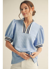 Border Blouse - Sky