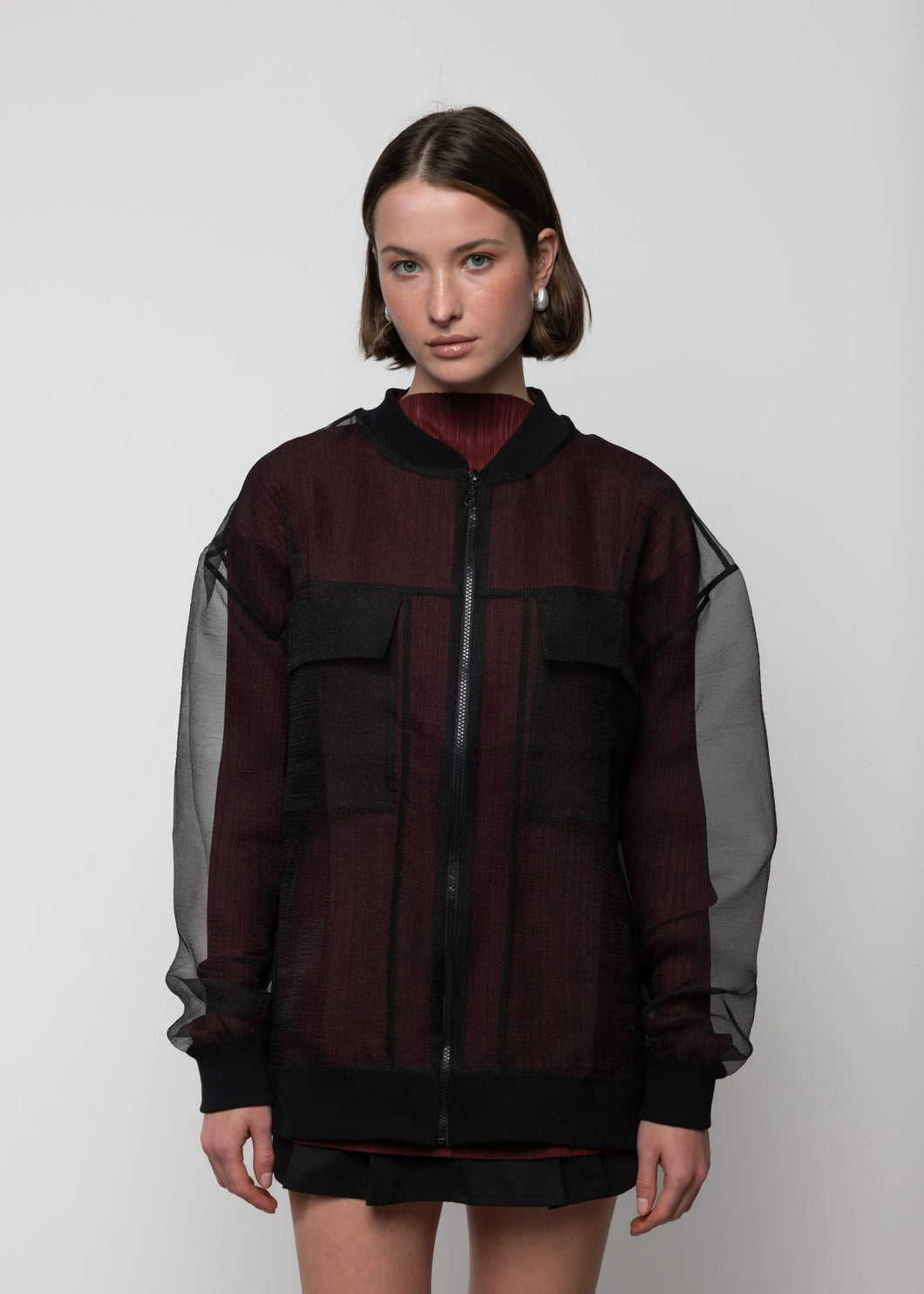 Oversized Organza Bomber