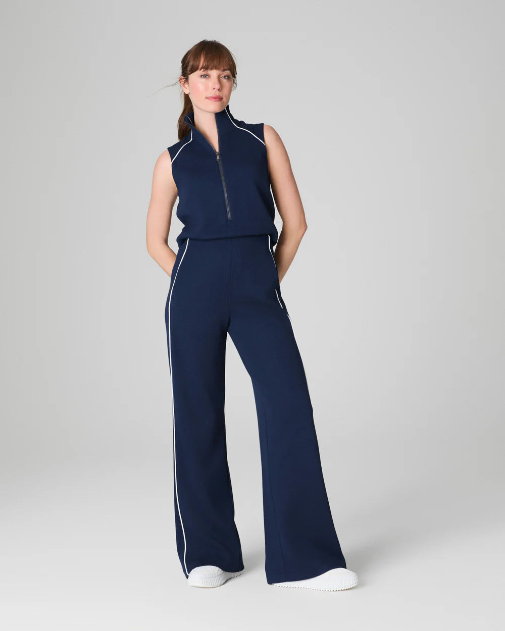 AirEssentials Pique Jumpsuit - Navy - LAST ONE SIZE L