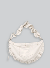Ruffle Denim Crossbody Bag - Cream