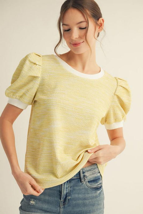 Spring Heather Top - Lemon
