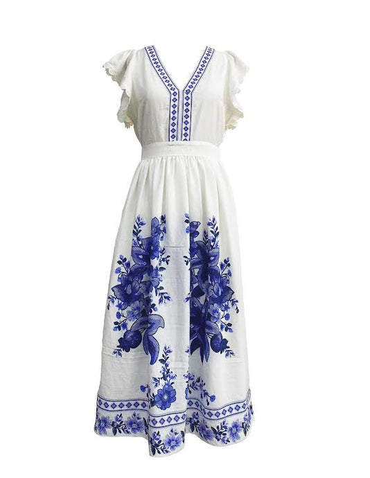 Border Print Dress