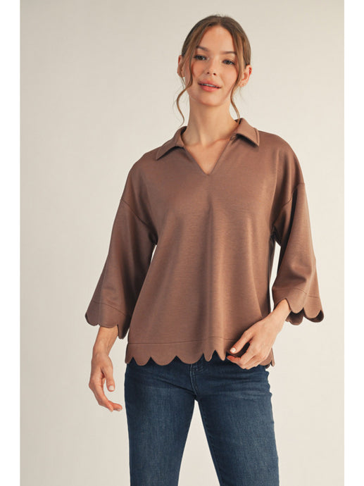 Scallop Top - Mocha