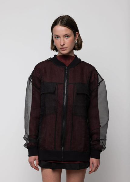 Oversized Organza Bomber