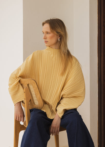 Sculpted Pleated Blouse
