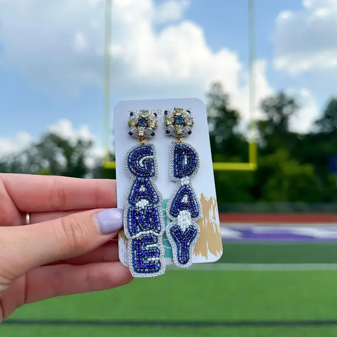 Blue Game Day Drops - Earrings