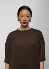 Pleated T-Shirt Dress - Mocha