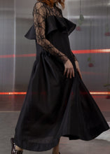 Lace Asymmetric High Neck Top