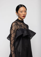 Lace Asymmetric High Neck Top