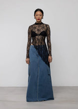 Lace Asymmetric High Neck Top