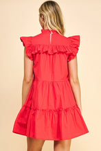 Ruffle Tiered Mini Dress - Red