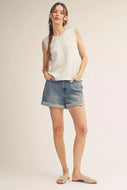 Gather Tank - Heather Grey - LAST ONE SIZE L