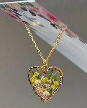 Pressed Flower Heart Necklace