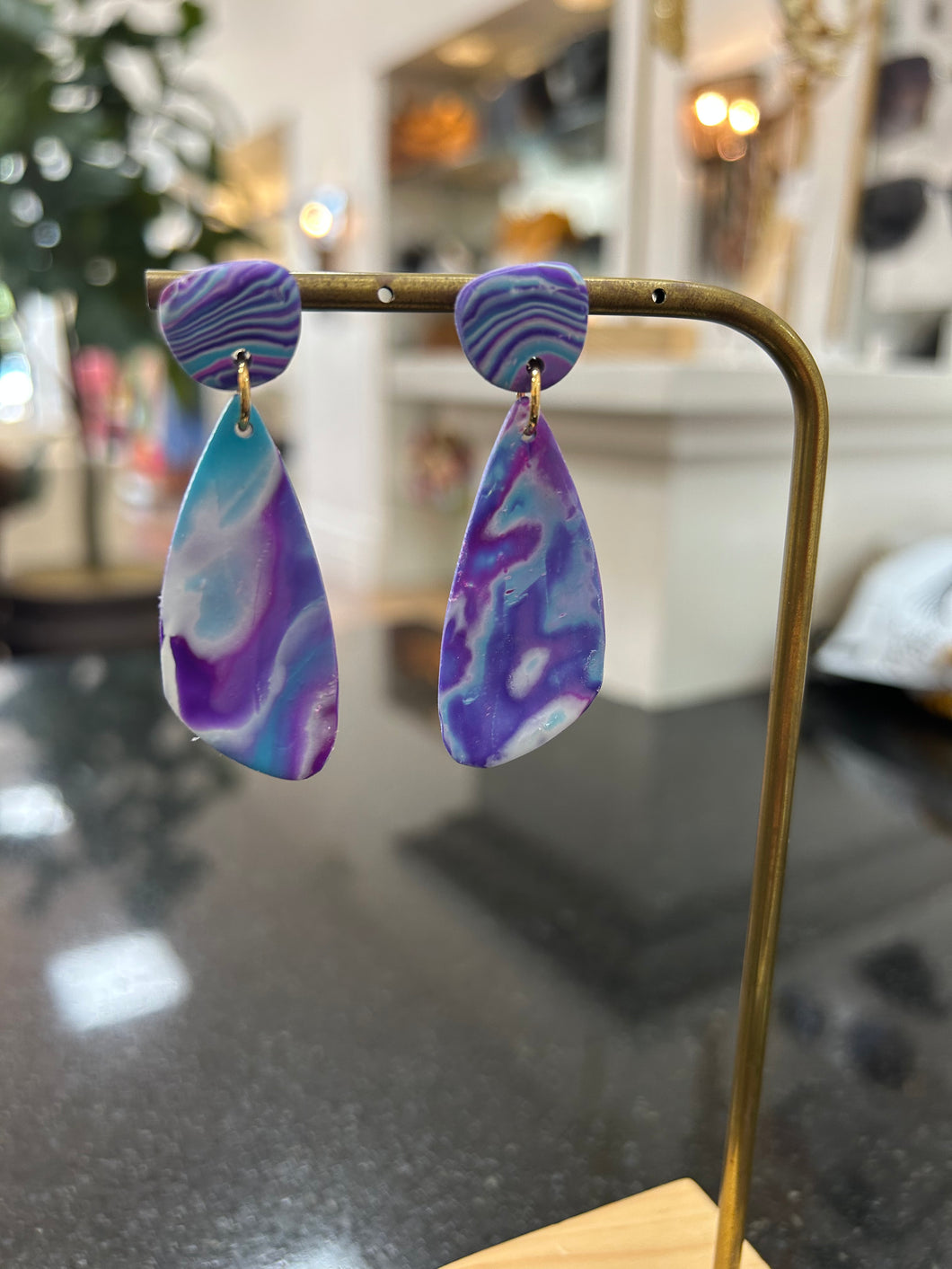 Tarah Earrings - Purple Swirl