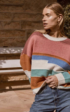 Cara Color Block Sweater - Pink