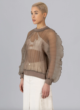 Pleated Organza Top - Stone