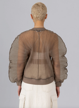 Pleated Organza Top - Stone