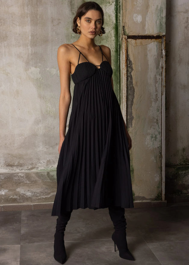 Pleated Slip Dress  Arco Avenue