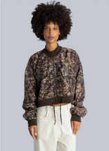 Organza Bomber Jacket - Brown Floral