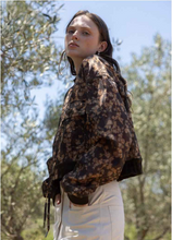 Organza Bomber Jacket - Brown Floral