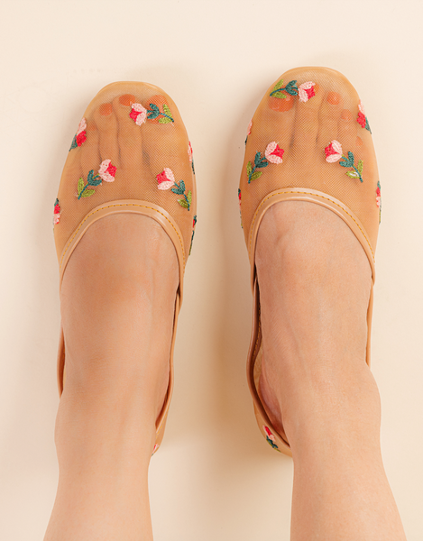 Lily Mesh Floral Flats
