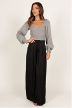 Gia Sweetheart Sweater - Charcoal
