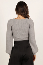 Gia Sweetheart Sweater - Charcoal