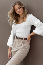 Gia Sweetheart Sweater - White