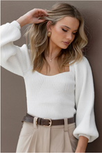 Gia Sweetheart Sweater - White