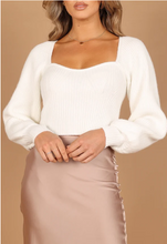 Gia Sweetheart Sweater - White