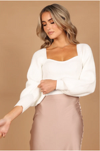Gia Sweetheart Sweater - White