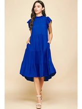 Tiered Midi Dress - Cobalt Blue