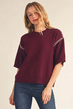 Big Stitch Top - Maroon