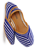 Blue Peplum Flats