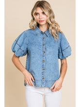 Puff Sleeve Denim Top