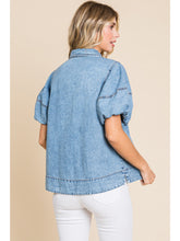 Puff Sleeve Denim Top