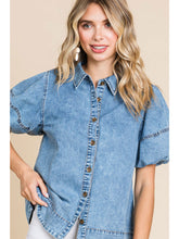 Puff Sleeve Denim Top