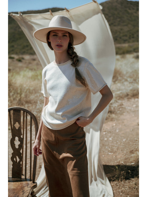 Diamante Top -  Cream