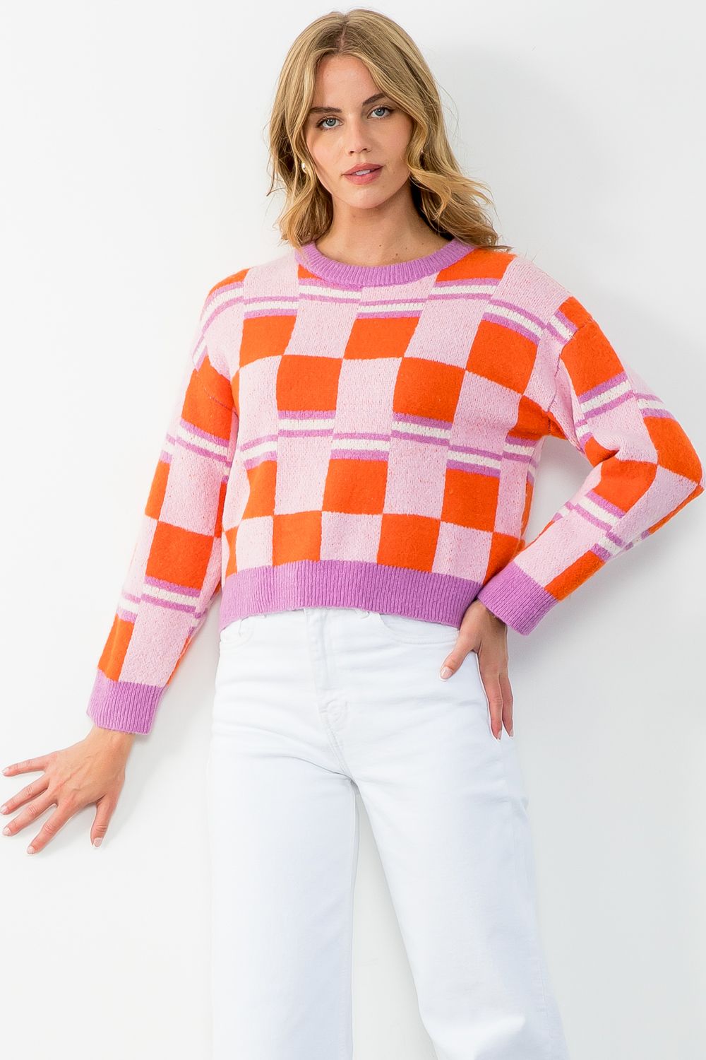 Pop Checker Sweater