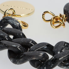 Flat Chain Link Bracelet - Black Marble