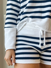 Stripe Knitted Shorts - White/Navy