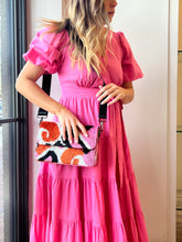 Linen Wrap Midi Dress - Pink