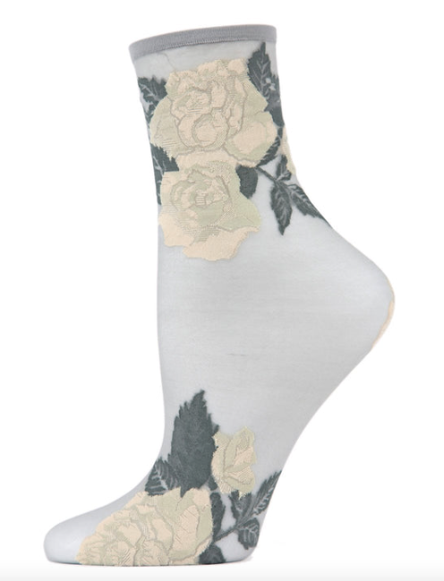 Sheer Anklet Socks - Rose Garden