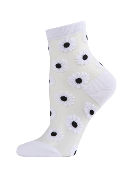 Sheer Anklet Socks - Daisy Dot