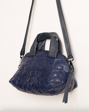 Malika Medium Satchel - Navy Croc